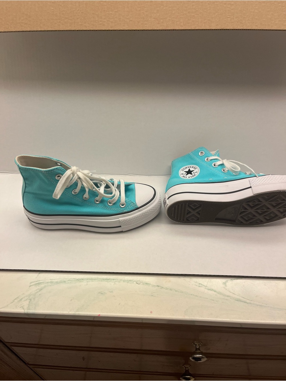 Converse Kids Teal High Top Sneakers - Picture 2 of 4